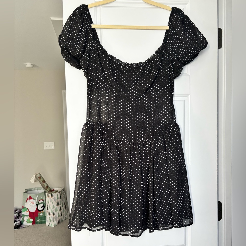 Reformation Black and White Polka Dot Dress